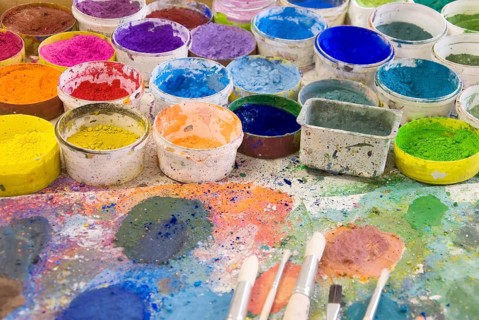 Brushes on an artistÂ´s palette