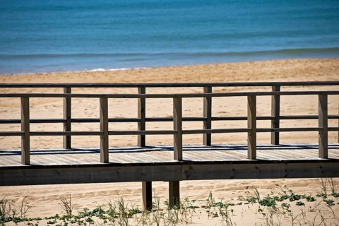 Wooden pier on the beach Wooden pier