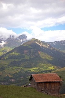 Traditional hut in the swiss alps
