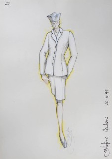 Fashion sketch, fashion design, women's fashion, fashion collection Prêt à porter autumn-winter