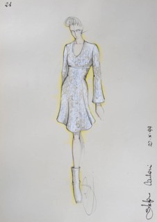 Fashion sketch, fashion design, women's fashion, fashion collection Prêt à porter autumn-winter