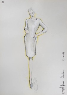 Fashion sketch, fashion design, women's fashion, fashion collection Prêt à porter autumn-winter