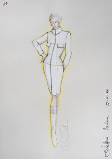 Fashion sketch, fashion design, women's fashion, fashion collection Prêt à porter autumn-winter