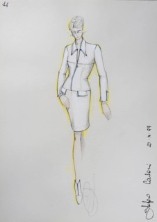 Fashion sketch, fashion design, women's fashion, fashion collection Prêt à porter autumn-winter