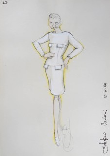 Fashion sketch, fashion design, women's fashion, fashion collection Prêt à porter autumn-winter