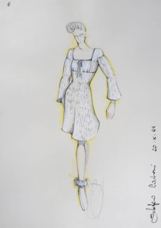 Fashion sketch, fashion design, women's fashion, fashion collection Prêt à porter autumn-winter