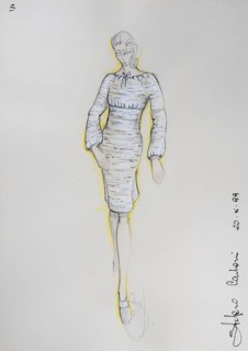 Fashion sketch, fashion design, women's fashion, fashion collection Prêt à porter autumn-winter