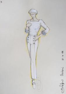 Fashion sketch, fashion design, women's fashion, fashion collection Prêt à porter autumn-winter
