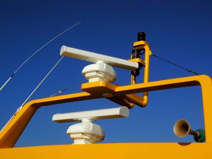 Radar system on a speedboat in Mexico