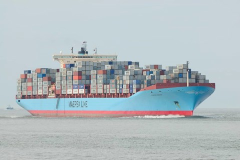 Container ship Adrian Maersk inbound on 29.07.2009 off Cuxhaven IMO number : 9260457 Ship name :