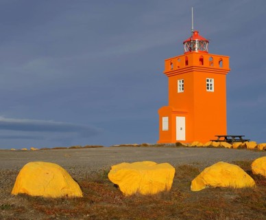The Raufarhofn lighthouse on the north coast of Iceland
