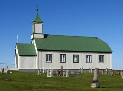 Church in Gardur on the Reykjanes Peninsula in Iceland