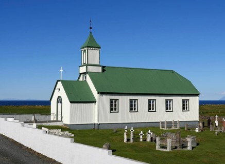 Church in Gardur on the Reykjanes Peninsula in Iceland