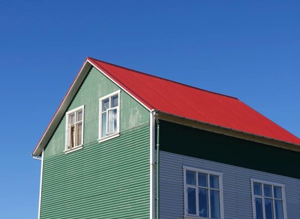 House with corrugated iron façade in Iceland