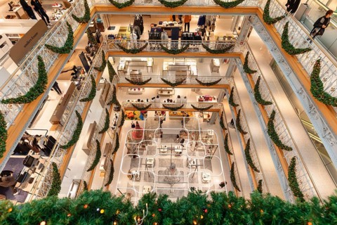 La Samaritaine, luxury department stores' at Christmas time, Paris, Ile de France, France, Paris,