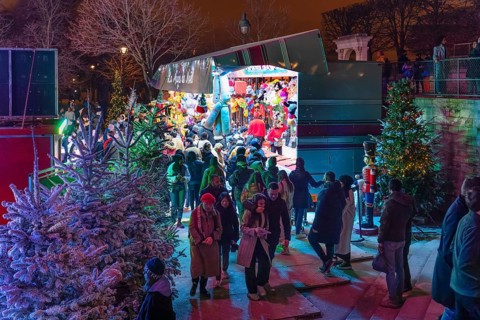 Christmas market at the Jardin de Tuileries, Paris, Ile de France, France, Paris, Ville de Paris,