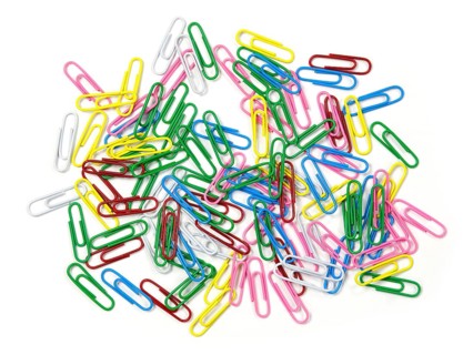 Colourful paper clips