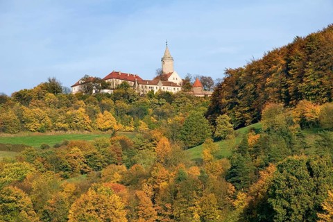 The Leuchtenburg castle near Jena near Kahla in Saaleholzland in autumn