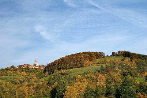 The Leuchtenburg castle near Jena near Kahla in Saaleholzland in autumn