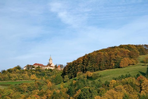 The Leuchtenburg castle near Jena near Kahla in Saaleholzland in autumn