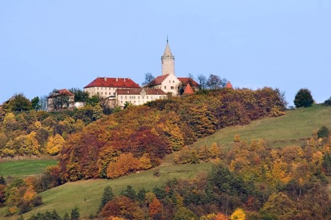 The Leuchtenburg castle near Jena near Kahla in Saaleholzland in autumn