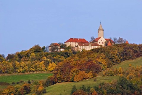 The Leuchtenburg castle near Jena near Kahla in Saaleholzland in autumn