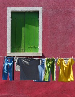 Window with washing line