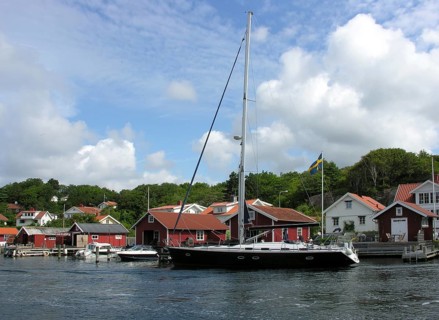 Sailing yacht in Hamburgsund, sailing ship on the Swedish west coast