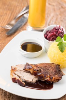 Bavarian roasted pork with potato dumpling