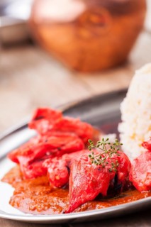 Indian chicken tikka masala with rice