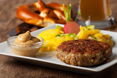 Bavarian meatloaf with potato salad