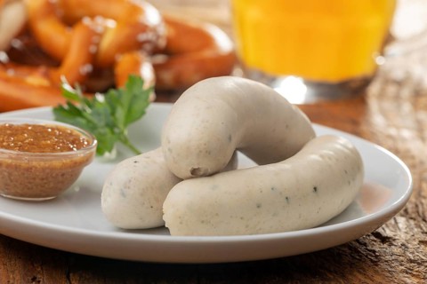 Bavarian veal sausage with pretzel