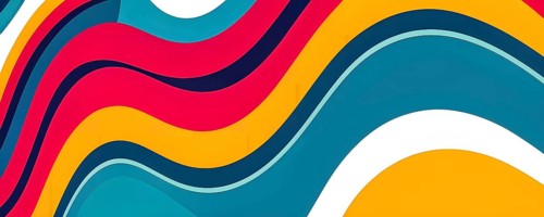 Abstract organic shapes converge in a kaleidoscope of vibrant colors in a minimalist design, AI