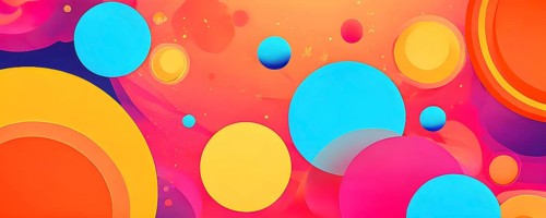 Abstract organic shapes converge in a kaleidoscope of vibrant colors in a minimalist design, AI