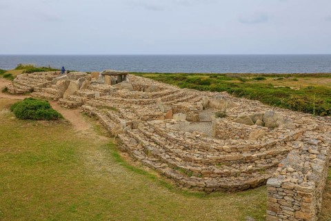 Menez Dregan prehistoric archaeological site, Plouhinec, Finistere Penn ar Bed department, Brittany
