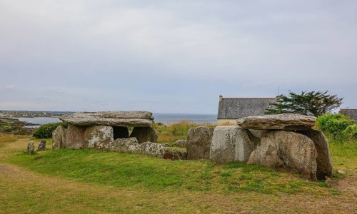 Menez Dregan prehistoric archaeological site, Plouhinec, Finistere Penn ar Bed department, Brittany