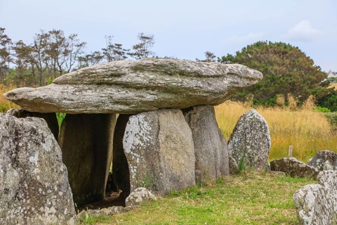 Menez Dregan prehistoric archaeological site, Plouhinec, Finistere Penn ar Bed department, Brittany