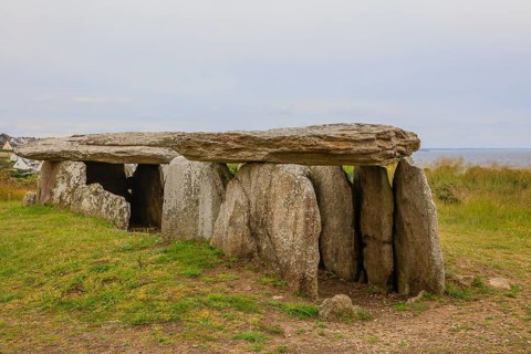 Menez Dregan prehistoric archaeological site, Plouhinec, Finistere Penn ar Bed department, Brittany