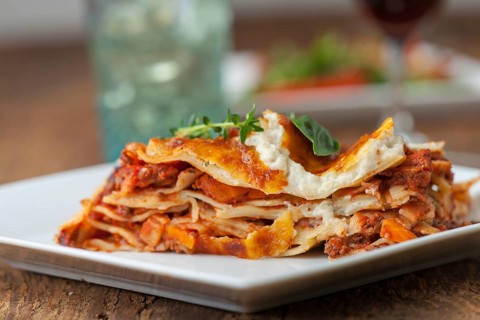 Close-up of a lasagne