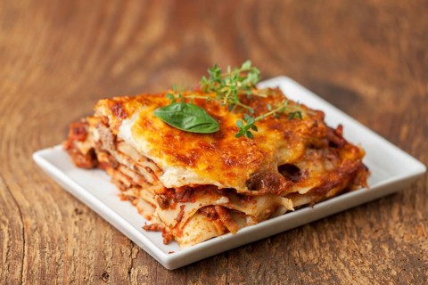 Close-up of part of the lasagne
