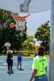 Detroit, Michigan, The Basketball Free Throw at the Detroit Senior Olympics. The three-day