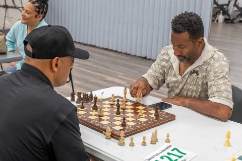 Detroit, Michigan, Chess competition at the Detroit Senior Olympics. The three-day competition for