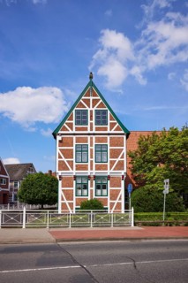 Town hall in the old half-timbered house in Jork, Altes Land, Stade district, Lower Saxony,
