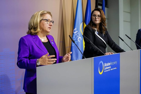 Ukraine Recovery Conference URC. Svenja Schulze (SPD), Federal Minister for Economic Cooperation