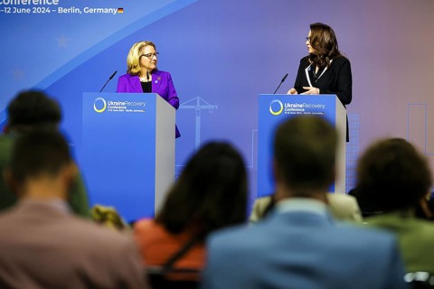 Ukraine Recovery Conference URC. Svenja Schulze (SPD), Federal Minister for Economic Cooperation