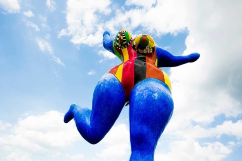 Würth Museum 2, Sculpture Blue Nana by Niki de Saint Phalle, Gaisbach, Künzelsau,