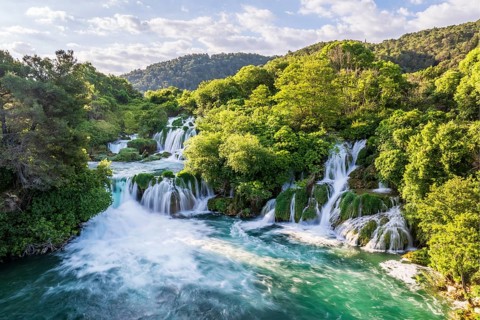 Krka Waterfall, Skradinski Buk, Krka National Park, Dalmatia, Croatia, Europe
