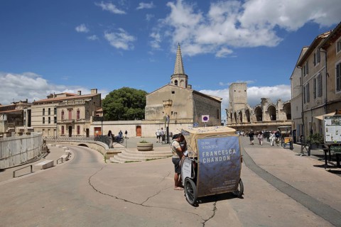 Place Bornier with rickshaw driver, Collège Saint-Charles, College, School, Street, Amphithéâtre,