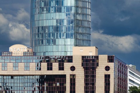 LVR Tower, Cologne Triangle, headquarters of the European Aviation Safety Agency, EASA, and Hyatt