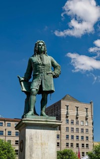 Handel monument by sculptor Hermann Heidel in honour of the Baroque composer George Frideric